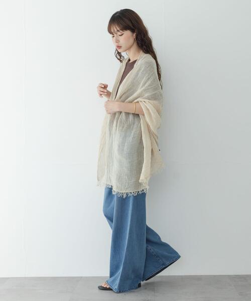 URBAN RESEARCH Sonny Label（アーバンリサーチサニーレーベル）の「イタリア製リネンストール（ストール/ショール・レディース・グレー/ベージュ/ブラック・ONE）」の8枚目の写真