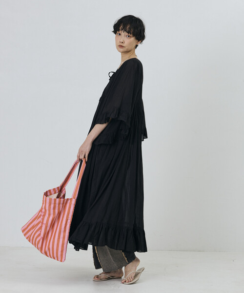 beej（ビージ）の「beej/ビージ ストライプ ファブリック ワンショルダーバッグ（ショルダーバッグ・レディース・オレンジ/グリーン/レモンイエロー/ブラック・ﾌﾘ-）」の9枚目の写真