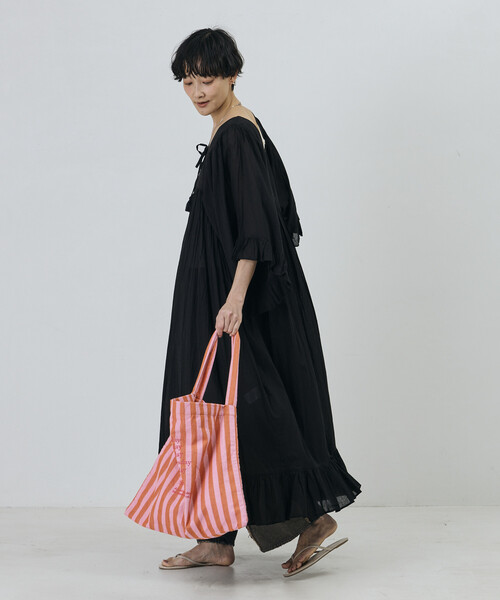 beej（ビージ）の「beej/ビージ ストライプ ファブリック ワンショルダーバッグ（ショルダーバッグ・レディース・オレンジ/グリーン/レモンイエロー/ブラック・ﾌﾘ-）」の10枚目の写真