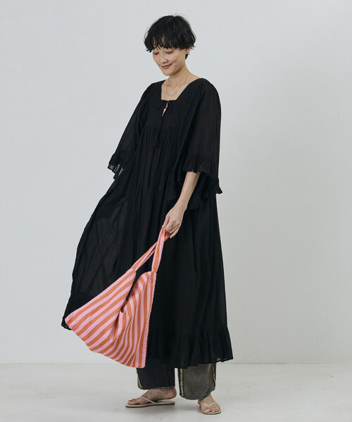 beej（ビージ）の「beej/ビージ ストライプ ファブリック ワンショルダーバッグ（ショルダーバッグ・レディース・オレンジ/グリーン/レモンイエロー/ブラック・ﾌﾘ-）」の11枚目の写真