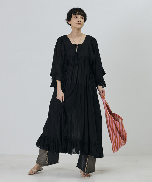 beej（ビージ）の「beej/ビージ ストライプ ファブリック ワンショルダーバッグ（ショルダーバッグ・レディース・オレンジ/グリーン/レモンイエロー/ブラック・ﾌﾘ-）」の12枚目の写真