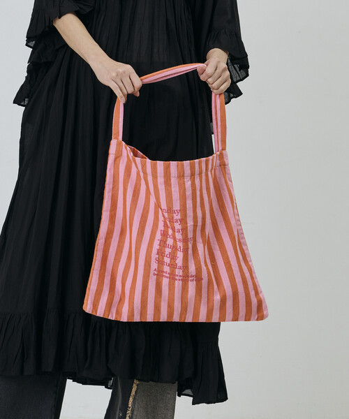 beej（ビージ）の「beej/ビージ ストライプ ファブリック ワンショルダーバッグ（ショルダーバッグ・レディース・オレンジ/グリーン/レモンイエロー/ブラック・ﾌﾘ-）」の13枚目の写真