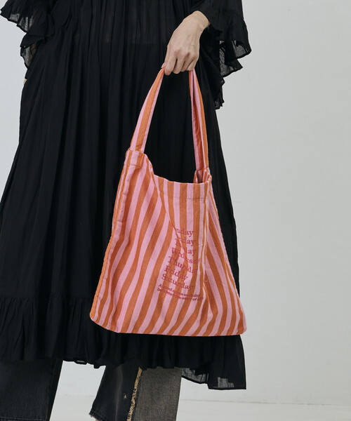 beej（ビージ）の「beej/ビージ ストライプ ファブリック ワンショルダーバッグ（ショルダーバッグ・レディース・オレンジ/グリーン/レモンイエロー/ブラック・ﾌﾘ-）」の14枚目の写真