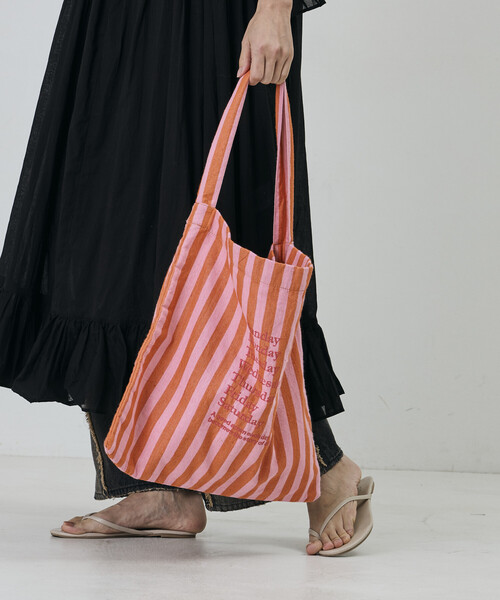 beej（ビージ）の「beej/ビージ ストライプ ファブリック ワンショルダーバッグ（ショルダーバッグ・レディース・オレンジ/グリーン/レモンイエロー/ブラック・ﾌﾘ-）」の15枚目の写真