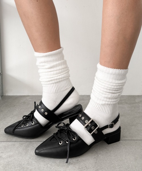 WEGO（ウィゴー）の「WEGO/【26年春夏新作】レースアップポインテッドシューズ（パンプス・レディース・ブラック・X-LARGE/LARGE/MEDIUM/SMALL）」の11枚目の写真