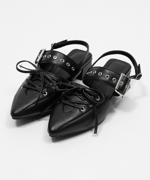 WEGO（ウィゴー）の「WEGO/【26年春夏新作】レースアップポインテッドシューズ（パンプス・レディース・ブラック・X-LARGE/LARGE/MEDIUM/SMALL）」の15枚目の写真