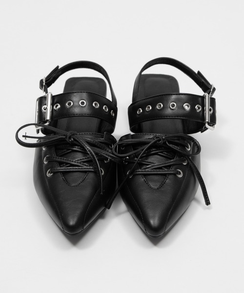 WEGO（ウィゴー）の「WEGO/【26年春夏新作】レースアップポインテッドシューズ（パンプス・レディース・ブラック・X-LARGE/LARGE/MEDIUM/SMALL）」の16枚目の写真
