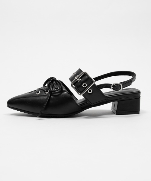 WEGO（ウィゴー）の「WEGO/【26年春夏新作】レースアップポインテッドシューズ（パンプス・レディース・ブラック・X-LARGE/LARGE/MEDIUM/SMALL）」の18枚目の写真