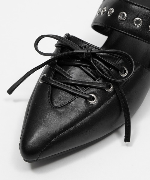 WEGO（ウィゴー）の「WEGO/【26年春夏新作】レースアップポインテッドシューズ（パンプス・レディース・ブラック・X-LARGE/LARGE/MEDIUM/SMALL）」の21枚目の写真