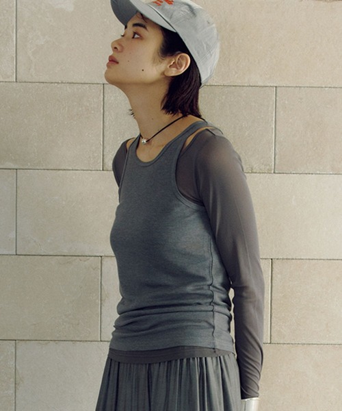 studio CLIP(スタディオクリップ)の「【daily CLIP】タンクレイヤードプルオーバー(Tシャツ/カットソー・レディース・ピンク/ベージュ・FREE)」の14枚目の写真