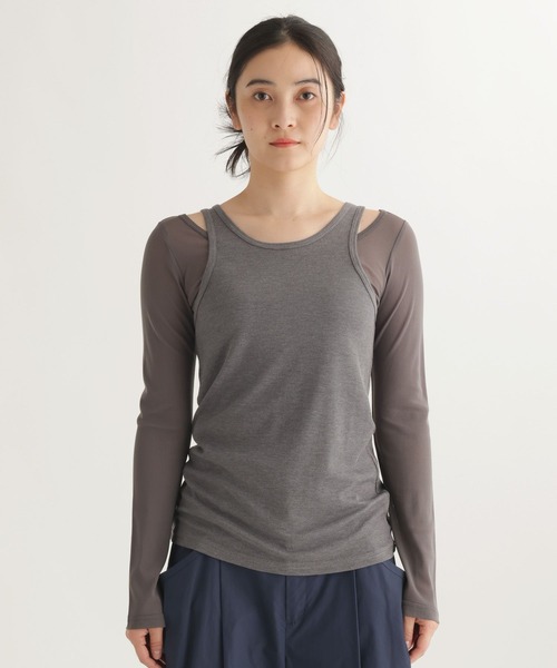 studio CLIP(スタディオクリップ)の「【daily CLIP】タンクレイヤードプルオーバー(Tシャツ/カットソー・レディース・ピンク/ベージュ・FREE)」の4枚目の写真