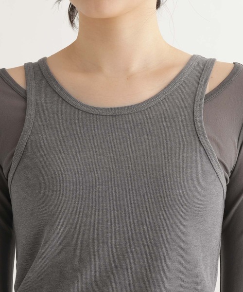 studio CLIP(スタディオクリップ)の「【daily CLIP】タンクレイヤードプルオーバー(Tシャツ/カットソー・レディース・ピンク/ベージュ・FREE)」の7枚目の写真