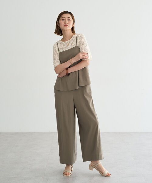 YECCA VECCA(イェッカヴェッカ)の「ドライタッチペプラムサロペット(サロペット/オーバーオール・レディース・ブラック/ダークベージュ・FREE)」の20枚目の写真