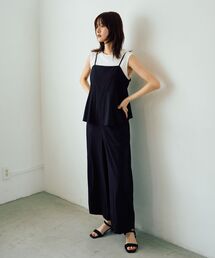 ドライタッチペプラムサロペット