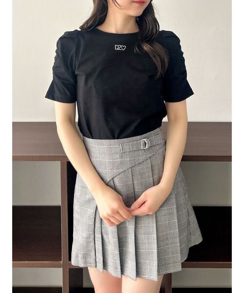 dazzlin(ダズリン)の「【WEB限定】リボンストーンプチTシャツ(Tシャツ/カットソー・レディース・ピンク/ブラック/オフホワイト・FREE)」の1枚目の写真