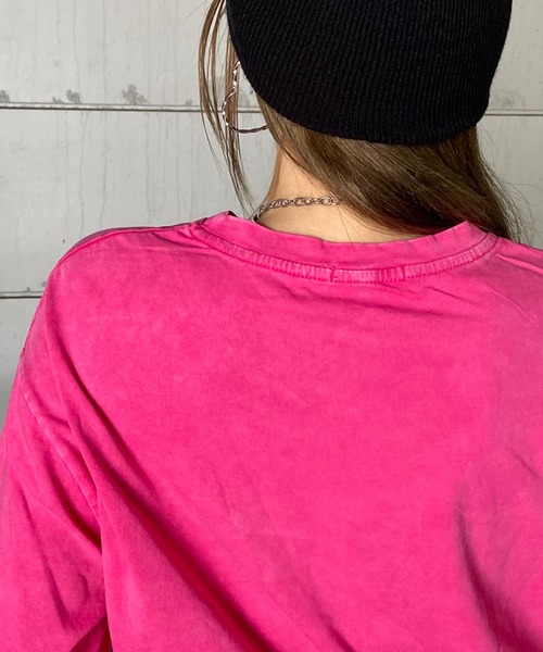 non-hedge（ノンヘッジ）の「ダメージ加工ショート丈Tシャツ（Tシャツ/カットソー・レディース・オフホワイト/ピンク/ブラック・FREE）」の13枚目の写真
