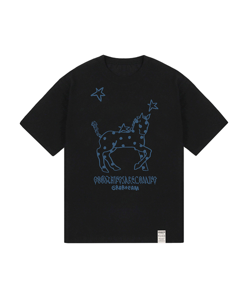 GRAVER（グレーバー）の「[ユニセックス]ドットポニー半袖Tシャツ_4カラー（Tシャツ/カットソー・レディース・ブラック/ホワイト/ライトグレー/ネイビー・SMALL/MEDIUM/LARGE）」の2枚目の写真