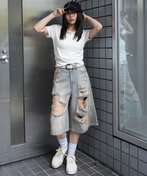 WEGO(ウィゴー)の「WEGO/【26年春夏新作】ヘンリーネックフードT(Tシャツ/カットソー・レディース・その他1/ホワイト/その他2・FREE)」の4枚目の写真