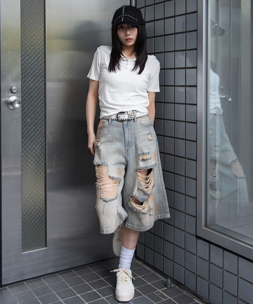 WEGO(ウィゴー)の「WEGO/【26年春夏新作】ヘンリーネックフードT(Tシャツ/カットソー・レディース・その他1/ホワイト/その他2・FREE)」の16枚目の写真