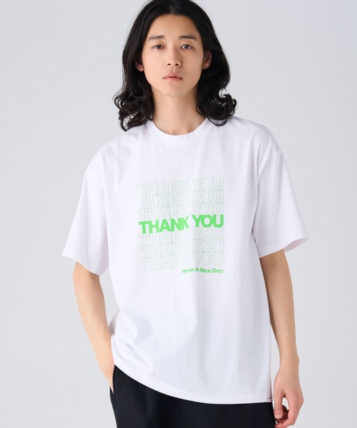 BEDWIN & THE HEARTBREAKERS(ベドウィン アンド ザ ハートブレイカーズ)の「S/S PRINTED TEE "THANK YOU"(Tシャツ/カットソー・メンズ・ネイビー/レッド/グリーン・XX-LARGE/X-LARGE/LARGE/MEDIUM/SMALL)」の2枚目の写真