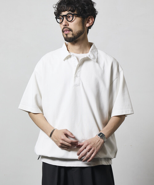 Firsthand(ファーストハンド)の「Firsthand/ファーストハンド ビッグシルエット スピンドル ショートスリーブ テックポロ(ポロシャツ・メンズ・チャコールグレー/グレー/ホワイト/ブラック・LARGE/MEDIUM)」の5枚目の写真