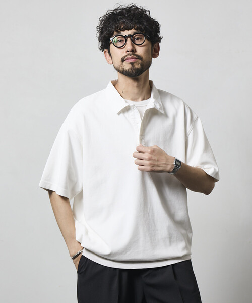 Firsthand(ファーストハンド)の「Firsthand/ファーストハンド ビッグシルエット スピンドル ショートスリーブ テックポロ(ポロシャツ・メンズ・チャコールグレー/グレー/ホワイト/ブラック・LARGE/MEDIUM)」の8枚目の写真