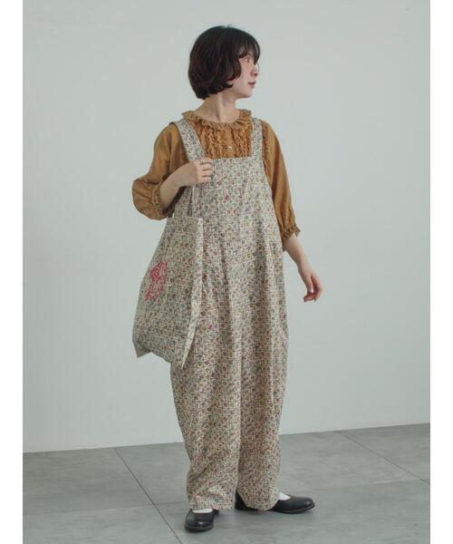 TSUHARU by Samansa Mos2（ツハルバイサマンサモスモス）の「【LIBERTY FABRICS】Botanical Language柄トートバッグ（ハンドバッグ・レディース・ブルー/キナリ・F）」の6枚目の写真