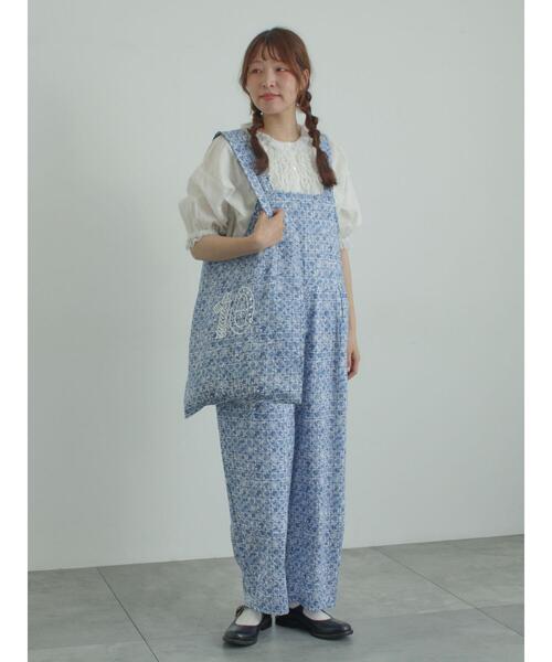 TSUHARU by Samansa Mos2（ツハルバイサマンサモスモス）の「【LIBERTY FABRICS】Botanical Language柄トートバッグ（ハンドバッグ・レディース・ブルー/キナリ・F）」の12枚目の写真