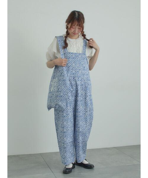 TSUHARU by Samansa Mos2（ツハルバイサマンサモスモス）の「【LIBERTY FABRICS】Botanical Language柄トートバッグ（ハンドバッグ・レディース・ブルー/キナリ・F）」の14枚目の写真