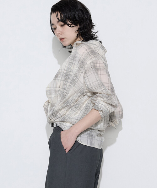 COMME CA(コムサ)の「モノトーンシアーチェック シャツ(シャツ/ブラウス・レディース・オフホワイト/ブラック・9号)」の14枚目の写真