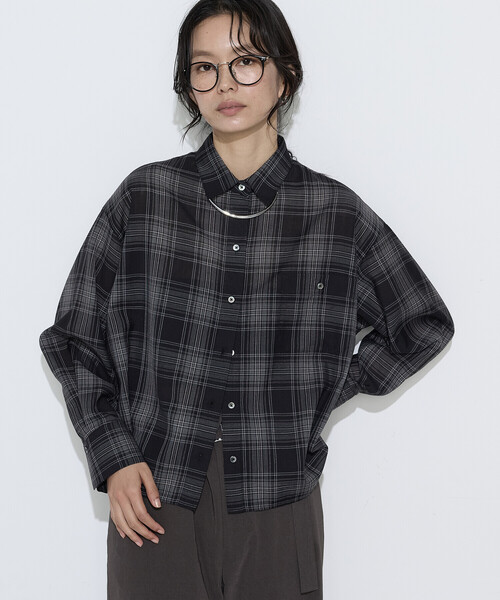 COMME CA(コムサ)の「モノトーンシアーチェック シャツ(シャツ/ブラウス・レディース・オフホワイト/ブラック・9号)」の20枚目の写真