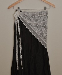 【resonance】レース刺繍デザイン ホワイトカラーラップスカート/付け裾【マルチウェイ/8パターン展開】