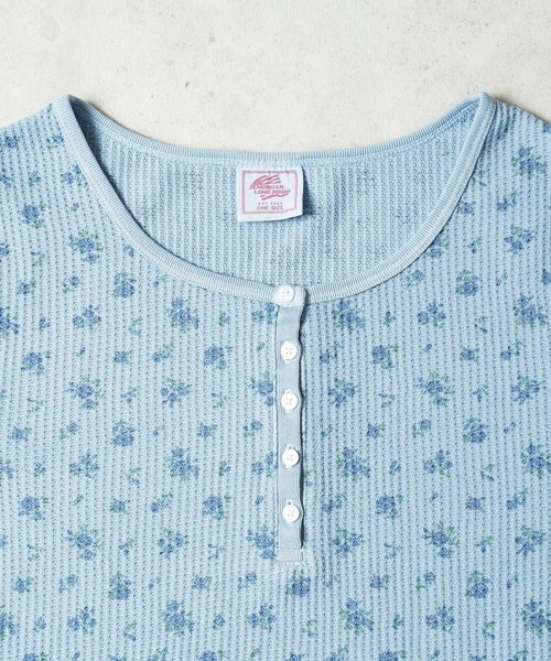 JEMORGAN(ジェーイーモーガン)の「"04"≪JEMORGAN≫パックT ワッフル 花柄 ハーフスリーブ ヘンリーネック Tシャツ ピグメント染め(Tシャツ/カットソー・レディース・イエロー系1/ダルブルー系1/グレー系1/ライトグリーン系1・FREE)」の14枚目の写真