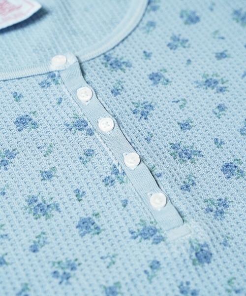 JEMORGAN(ジェーイーモーガン)の「"04"≪JEMORGAN≫パックT ワッフル 花柄 ハーフスリーブ ヘンリーネック Tシャツ ピグメント染め(Tシャツ/カットソー・レディース・イエロー系1/ダルブルー系1/グレー系1/ライトグリーン系1・FREE)」の15枚目の写真