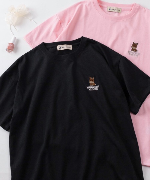 BEVERLY HILLS POLO CLUB(ビバリーヒルズポロクラブ)の「【71】【BEVERLY HILLS POLO CLUB/ビバリーヒルズポロクラブ】ワンポイント アイコン クルーネックTシャツ/レディース(Tシャツ/カットソー・レディース・ブルー系その他/ブラック系その他/ホワイト/ライトグリーン/ピンク/ブラック/ネイビー/ホワイト系その他・L/M)」の5枚目の写真
