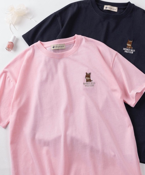 BEVERLY HILLS POLO CLUB(ビバリーヒルズポロクラブ)の「【71】【BEVERLY HILLS POLO CLUB/ビバリーヒルズポロクラブ】ワンポイント アイコン クルーネックTシャツ/レディース(Tシャツ/カットソー・レディース・ブルー系その他/ブラック系その他/ホワイト/ライトグリーン/ピンク/ブラック/ネイビー/ホワイト系その他・L/M)」の8枚目の写真