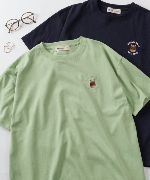 BEVERLY HILLS POLO CLUB(ビバリーヒルズポロクラブ)の「【71】【BEVERLY HILLS POLO CLUB/ビバリーヒルズポロクラブ】ワンポイント アイコン クルーネックTシャツ/レディース(Tシャツ/カットソー・レディース・ブルー系その他/ブラック系その他/ホワイト/ライトグリーン/ピンク/ブラック/ネイビー/ホワイト系その他・L/M)」の6枚目の写真