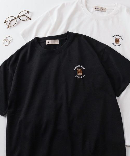 BEVERLY HILLS POLO CLUB(ビバリーヒルズポロクラブ)の「【71】【BEVERLY HILLS POLO CLUB/ビバリーヒルズポロクラブ】ワンポイント アイコン クルーネックTシャツ/レディース(Tシャツ/カットソー・レディース・ブルー系その他/ブラック系その他/ホワイト/ライトグリーン/ピンク/ブラック/ネイビー/ホワイト系その他・L/M)」の4枚目の写真