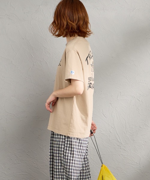 The Endless Summer（エンドレスサマー）の「[The Endless Summer/エンドレスサマー] 別注 手描き風 バックプリントTシャツ（Tシャツ/カットソー・レディース・ベージュ/ブラック/ホワイト・S/M/L/XL）」の21枚目の写真