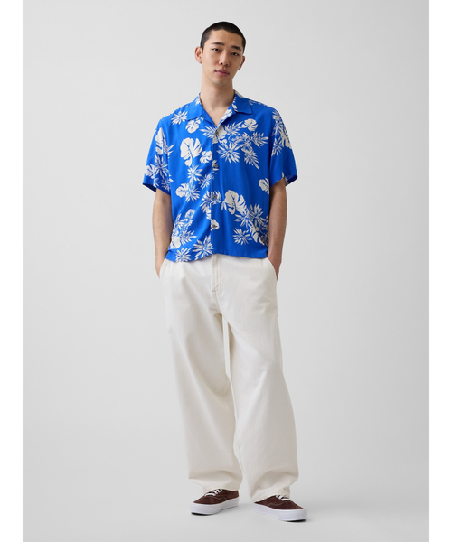 GAP（ギャップ）の「リラックス キャンプ カラーシャツ（シャツ/ブラウス・メンズ・ブルー/ブラウン/マルチ・L/M/XS/S/XL）」の7枚目の写真