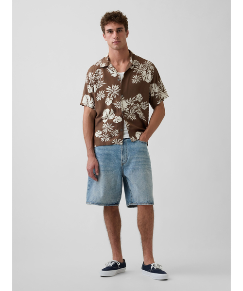 GAP（ギャップ）の「リラックス キャンプ カラーシャツ（シャツ/ブラウス・メンズ・ブルー/ブラウン/マルチ・L/M/XS/S/XL）」の9枚目の写真