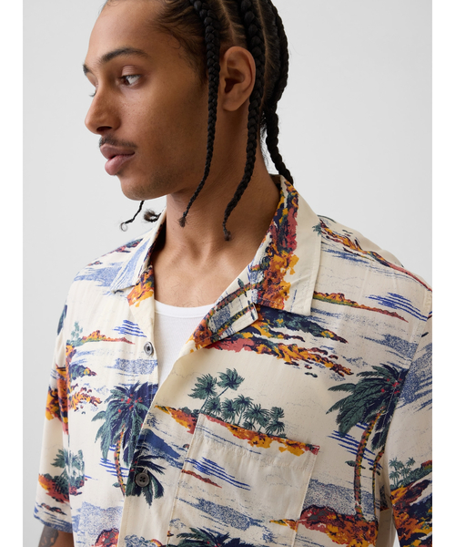 GAP（ギャップ）の「リラックス キャンプ カラーシャツ（シャツ/ブラウス・メンズ・ブルー/ブラウン/マルチ・L/M/XS/S/XL）」の14枚目の写真