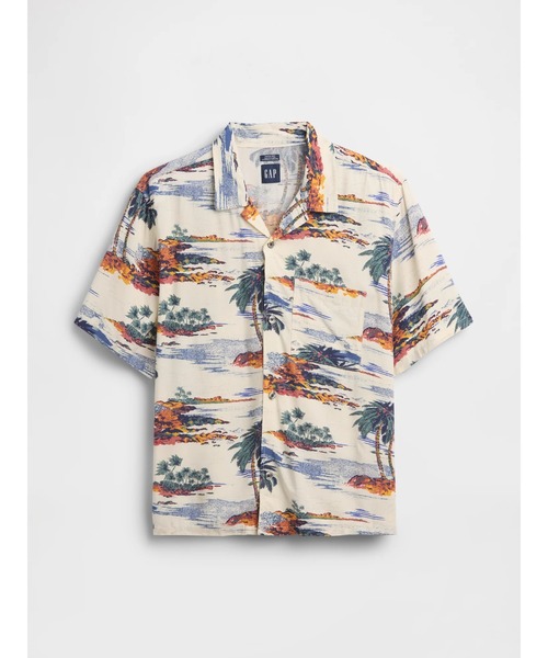 GAP（ギャップ）の「リラックス キャンプ カラーシャツ（シャツ/ブラウス・メンズ・ブルー/ブラウン/マルチ・L/M/XS/S/XL）」の4枚目の写真