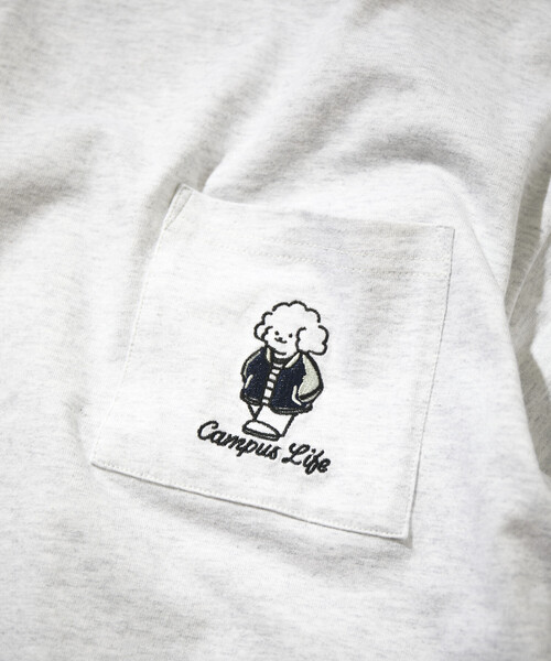 FREAK'S STORE(フリークスストア)の「tombonia/トムボニア バックプリント クルーネックTシャツ/キャンパスライフ(Tシャツ/カットソー・メンズ・ラベンダー/ライトグレー/ホワイト/チャコールグレー・LARGE/MEDIUM/SMALL)」の12枚目の写真