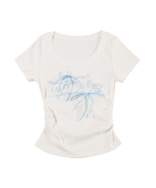 PHILLY(フィリー)の「メッセージリボンTシャツ(Tシャツ/カットソー・レディース・ホワイト/グレー・FREE)」の13枚目の写真