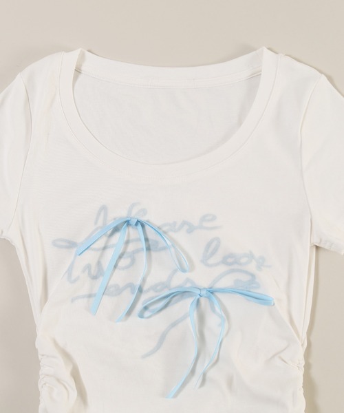 PHILLY(フィリー)の「メッセージリボンTシャツ(Tシャツ/カットソー・レディース・ホワイト/グレー・FREE)」の15枚目の写真