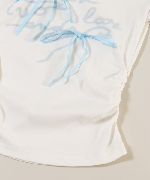 PHILLY(フィリー)の「メッセージリボンTシャツ(Tシャツ/カットソー・レディース・ホワイト/グレー・FREE)」の17枚目の写真