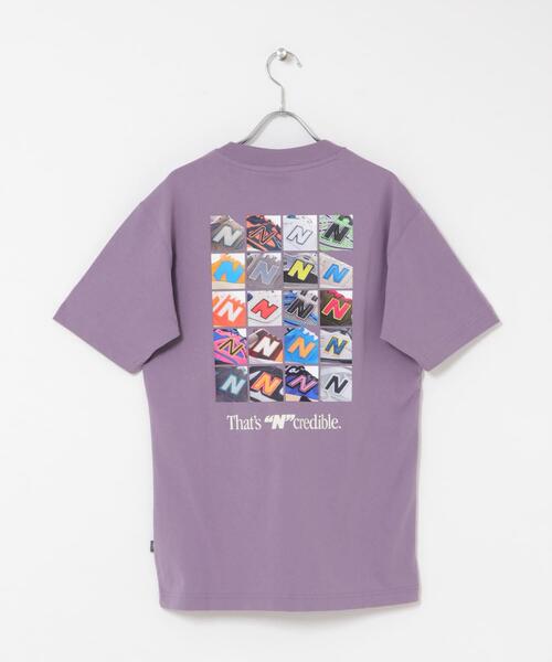 NEW BALANCE（ニューバランス）の「NEW BALANCE　NコラージュTシャツ（Tシャツ/カットソー・レディース・ブラック/パープル/ホワイト・SMALL）」の9枚目の写真