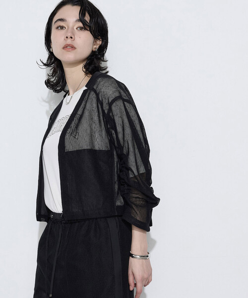 K.T KIYOKO TAKASE(キヨコタカセ)の「【セットアップ対応】リネンシアーラッセル ブルゾン(ブルゾン・レディース・サックスブルー/キナリ/ブラック・9号/11号)」の6枚目の写真