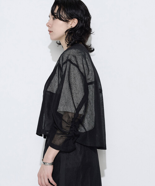 K.T KIYOKO TAKASE(キヨコタカセ)の「【セットアップ対応】リネンシアーラッセル ブルゾン(ブルゾン・レディース・サックスブルー/キナリ/ブラック・9号/11号)」の7枚目の写真